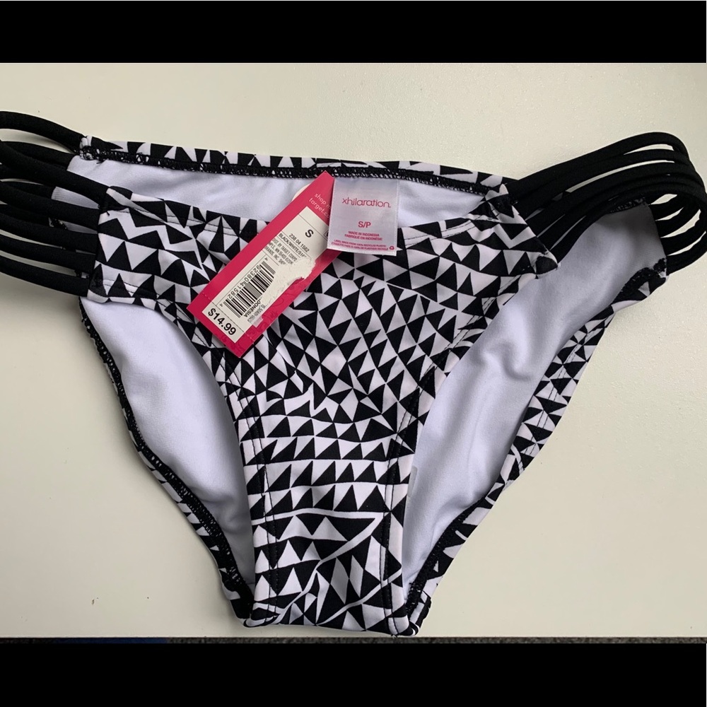Black and white bikini bottoms
